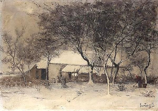 Effet De Neige Oil Painting by Pericles Pantazis