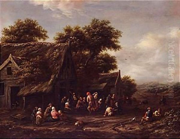 A village Kermesse Oil Painting by Barend Gael or Gaal