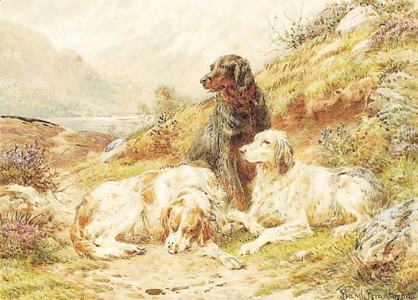 Waiting For Their Master Oil Painting by Basil Bradley