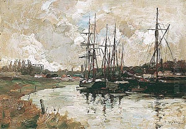 Perth Harbour Oil Painting by Joseph Milner