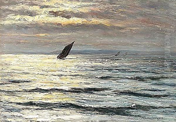 Sunset Over The Sea Oil Painting by Joseph Henderson