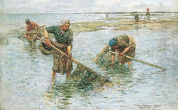 Shrimp Gatherers Oil Painting by Robert McGregor