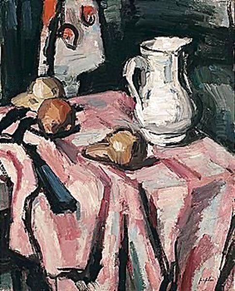 Still Life With A Jug And Fruit Oil Painting by Samuel John Peploe