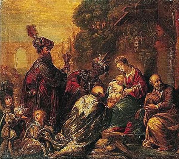 The Adoration Of The Magi Oil Painting by Claude Vignon