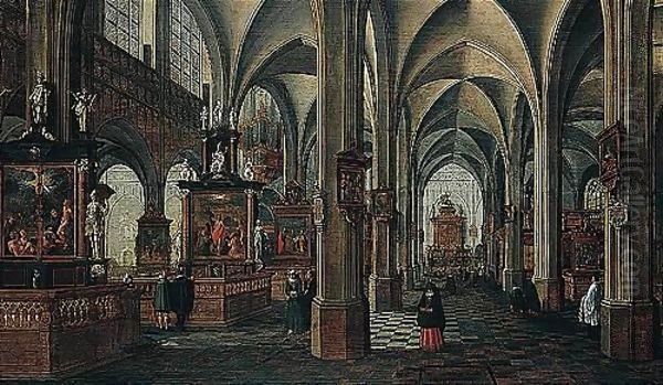 Interior Of A Cathedral Oil Painting by Bartholomeus Van Bassen