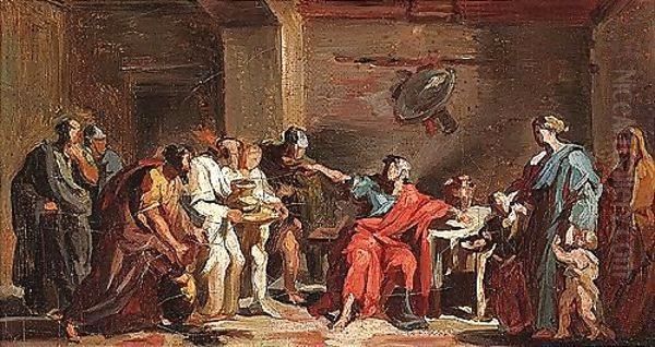 Curius Dentatus Refusing Gifts From The Samnites Oil Painting by Vincenzo Camuccini