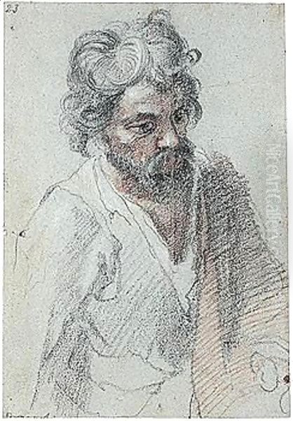 Half-length Study Of A Bearded Man Oil Painting by Cristofano Allori