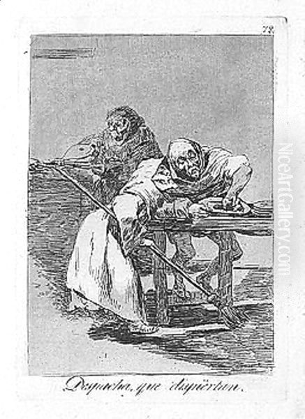 Tantalo and despacha, que dispiertan Oil Painting by Francisco De Goya y Lucientes