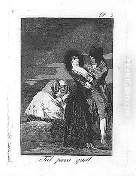 Tal para qual and mala noche Oil Painting by Francisco De Goya y Lucientes