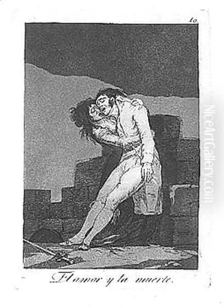 Amor y la muerte Oil Painting by Francisco De Goya y Lucientes