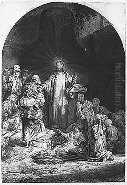 Christ with people Oil Painting by Rembrandt Van Rijn