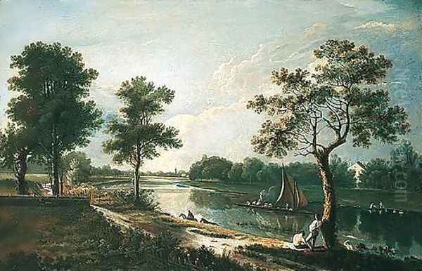 A View On The Thames, Near Twickenham Oil Painting by Richard Wilson