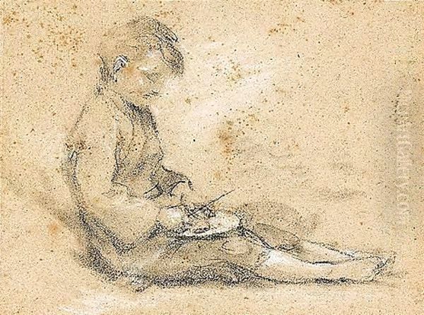 Study Of A Beggar Boy Eating Oil Painting by Thomas Gainsborough