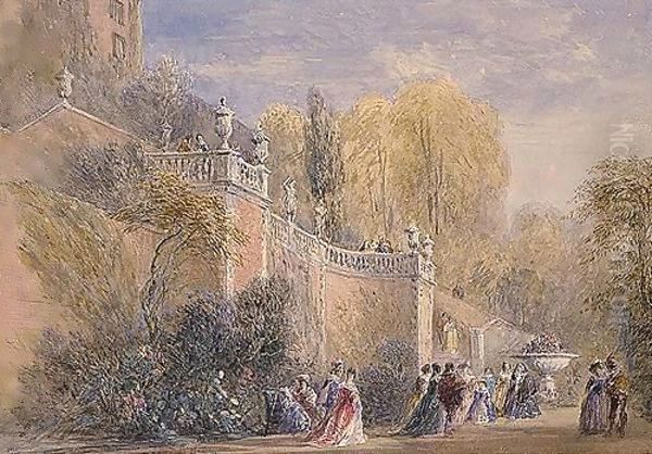 Powis Castle, Wales Oil Painting by David Cox