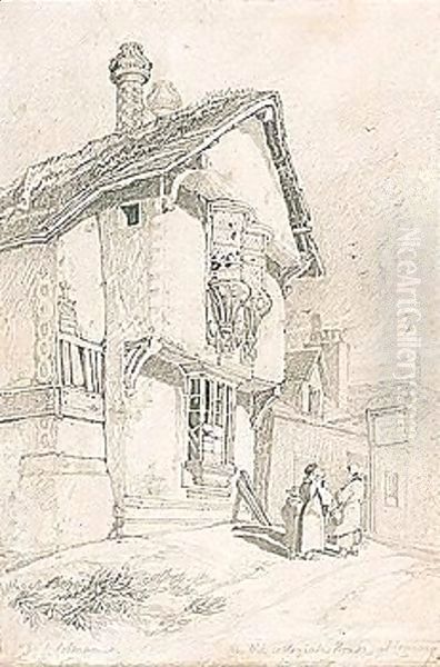 An Old Collegiate House At Conway Oil Painting by John Sell Cotman