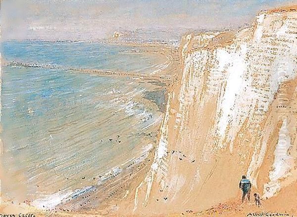 Dover Cliffs Oil Painting by Albert Goodwin