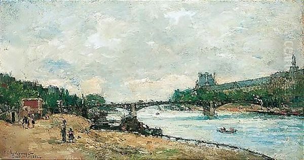 Paris, le pont des Saints-Peres Oil Painting by Albert Lebourg