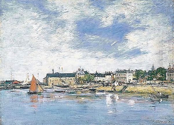 Trouville-le port Oil Painting by Eugene Boudin