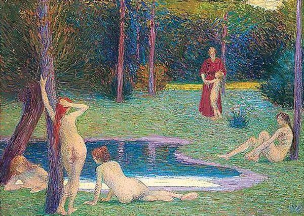 Bathers Oil Painting by Hippolyte Petitjean