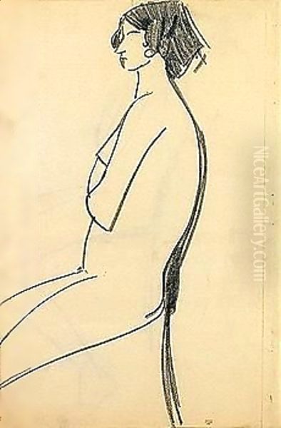 Woman sitting Oil Painting by Amedeo Modigliani