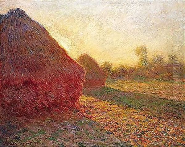 Meules, Derniers Rayons De Soleil Oil Painting by Claude Oscar Monet