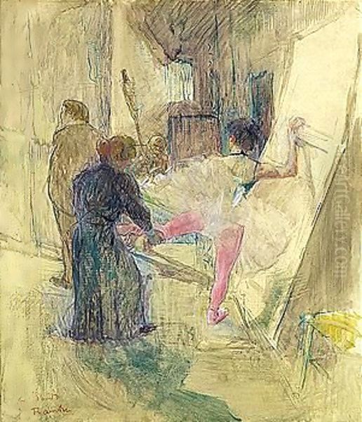 Dans La Coulisse Oil Painting by Henri De Toulouse-Lautrec