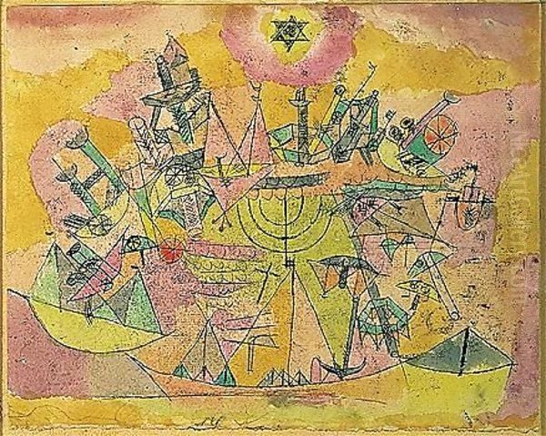 Unstern Der Schiffe Oil Painting by Paul Klee