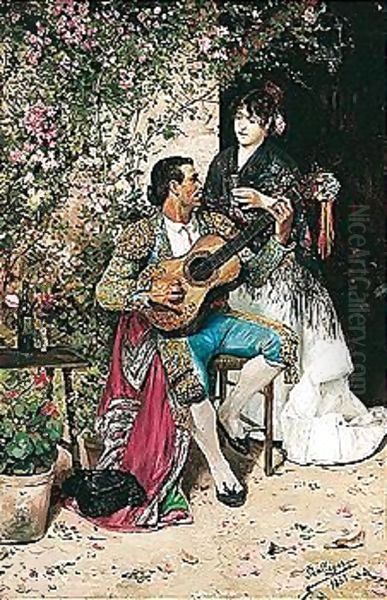 Serenata (The Serenade) Oil Painting by Jose Gallegos Y Arnosa