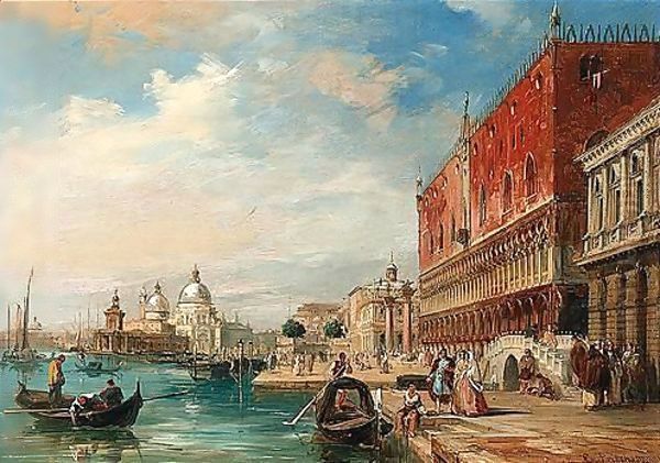 Santa Maria Della Salute From The Doge's Palace, Venice Oil Painting by Edward Pritchett