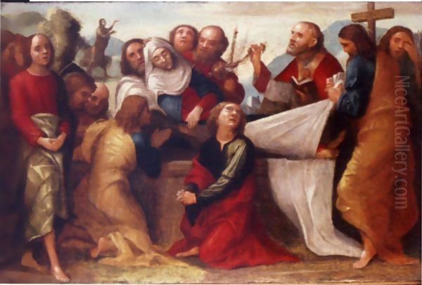 The Apostles Burying The Virgin Oil Painting by Giovanni Francesco Caroto