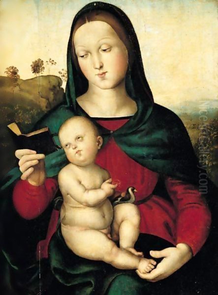 The Madonna And Child With A Goldfinch ('The Solly Madonna') Oil Painting by Raphael (Raffaello Sanzio of Urbino)