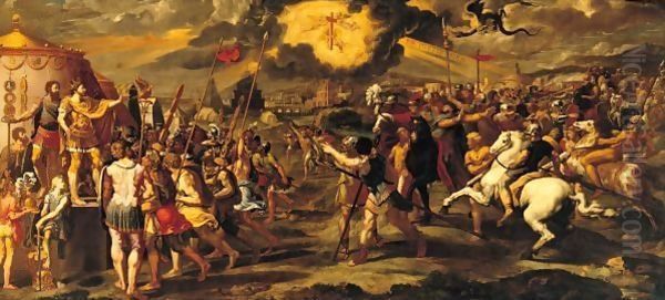 The Vision Of The True Cross Oil Painting by Raphael (Raffaello Sanzio of Urbino)