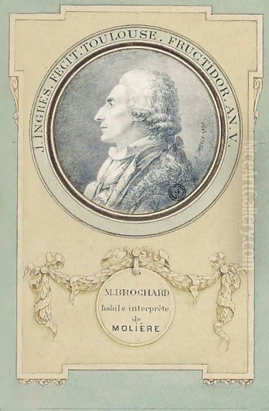 Portrait Of The Actor, Monsieur Brochard Oil Painting by Jean Auguste Dominique Ingres