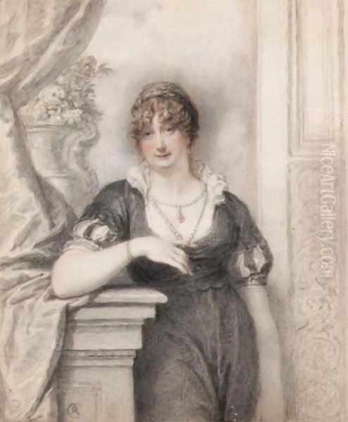 Portrait Of A Lady, Said To Be Charlotte, Marchioness Of Townshend Oil Painting by Richard Cosway