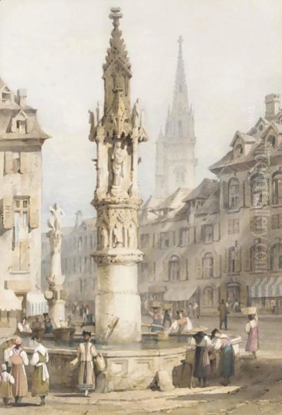 Basle Oil Painting by Samuel Prout