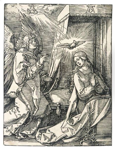 The Annunciation, From The Small Passion Oil Painting by Albrecht Durer