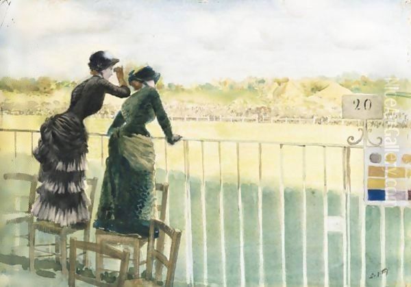 Alle Corse Di Longchamp Oil Painting by Giuseppe de Nittis