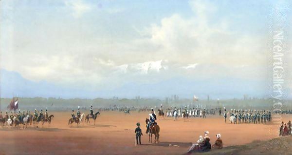 Scena Di Battaglia Oil Painting by Carlo Bossoli