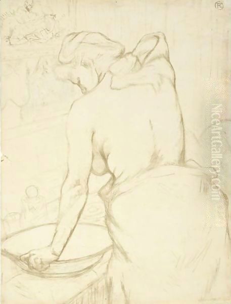 Femme Qui Se Lave Oil Painting by Henri De Toulouse-Lautrec