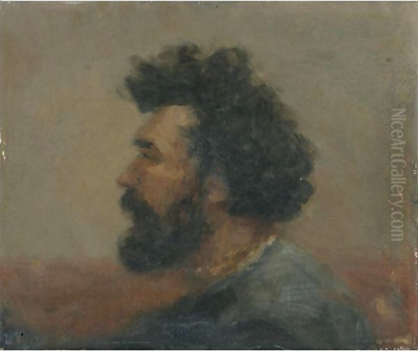 Self-Portrait Oil Painting by Ivan Pavlovich Pokhitonov