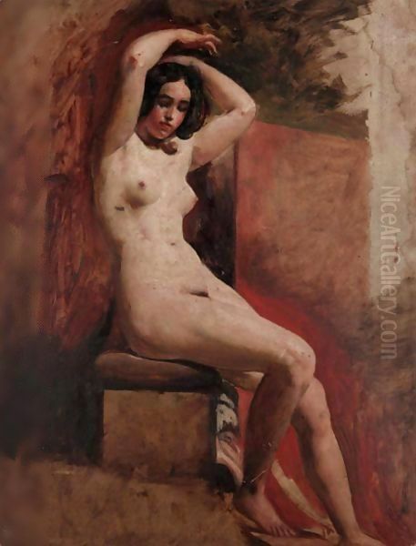 Seated Nude Oil Painting by William Etty