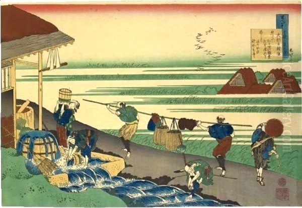 Minamoto No Tsunenobu From The Series 'Hyakunin Isshu Ubaga Etoki' Oil Painting by Katsushika Hokusai