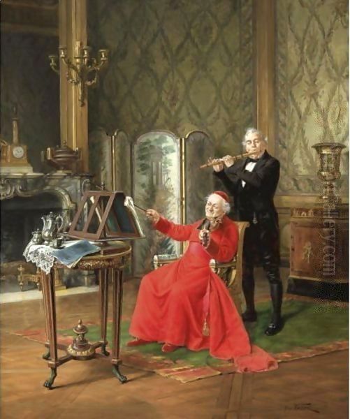 The Musician Oil Painting by Alfred Charles Weber