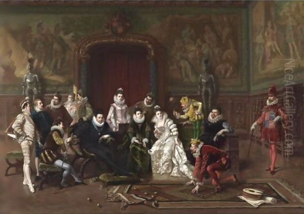 A Royal Ball Game Oil Painting by Ladislaus Bakalowicz