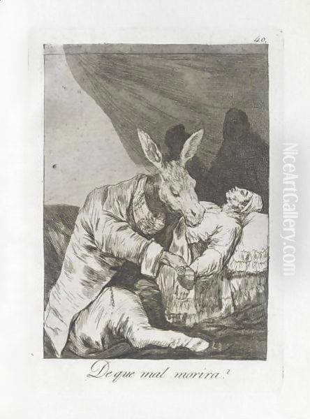 De Que Mal Morira (Madrid 1799) Oil Painting by Francisco De Goya y Lucientes