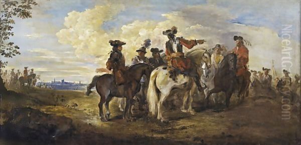 A Cavalry Skirmish 2 Oil Painting by Joseph Parrocel