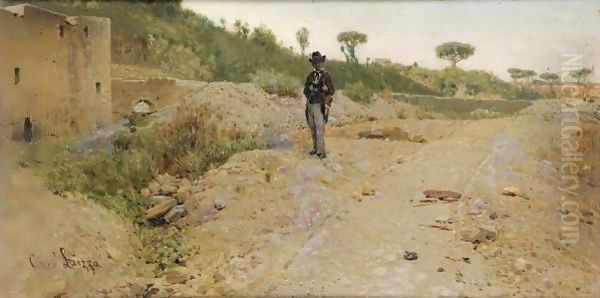 Young Man Walking Oil Painting by Giuseppe Laezza