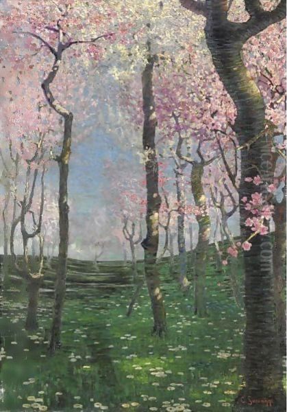 Primavera Oil Painting by Cesare Saccaggi