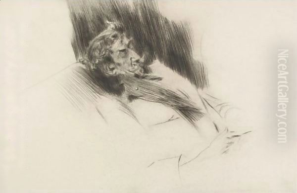 Portrait Of Whistler Asleep Oil Painting by Giovanni Boldini