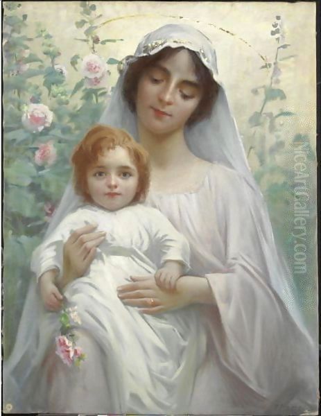 Madonna Col Bambino Oil Painting by Fausto Zonaro